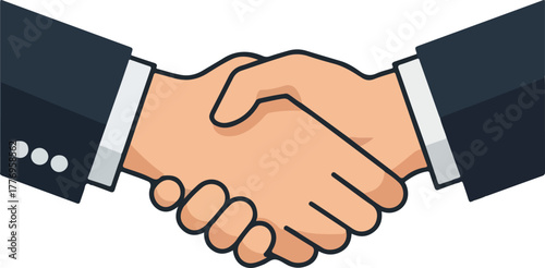 Wallpaper Mural Business Partnership Handshake in Flat Design Minimalist Style Torontodigital.ca