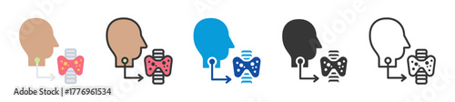 endocrinology icon set multi style various collection