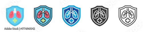 pulmonology icon set multi style various collection