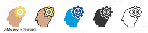 psychiatry icon set multi style various collection