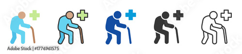 geriatric icon set multi style various collection