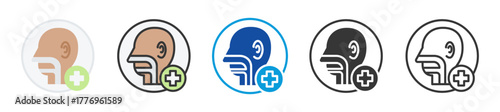 otolaryngology icon set multi style various collection