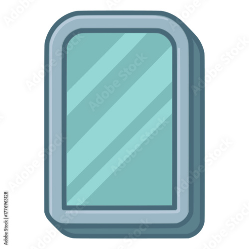 Bathroom mirror interior furniture flat color vector illustration template design