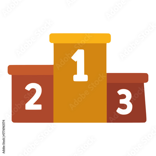 Podium awards ceremony winner flat color vector illustration template design