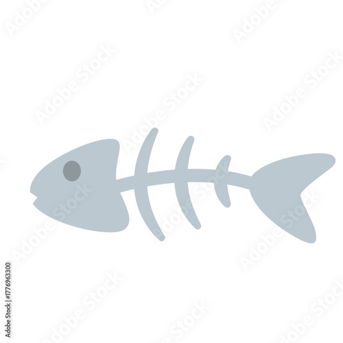 Fish skeleton floating in water, symbolizing aquatic death from pollution, perfect for campaigns on clean water, marine conservation, and ocean health.