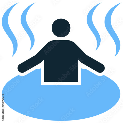 Sauna icon vector. Represents steam bath, detoxification, and heat therapy themes. Ideal for spa resort, wellness center, and health treatment facilities.