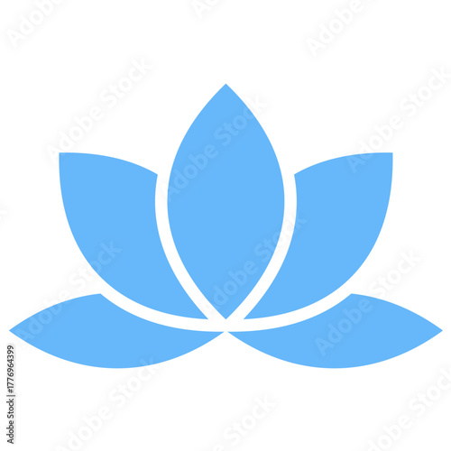 Lotus icon vector. Symbolizes purity, beauty, and spiritual enlightenment themes. Ideal for yoga, spa, and meditation practices, representing peace and harmony.