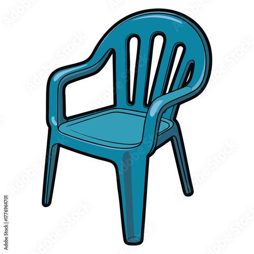 Plastic chair illustration vector design on white background perfect for furniture product home interior decor outdoor seating or design related artwork