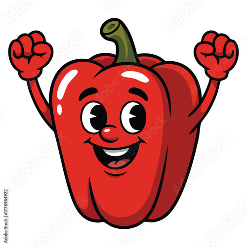 Red capsicum illustration in vector style isolated on white background suitable for vegetable food ingredient culinary or cooking themed creative artwork