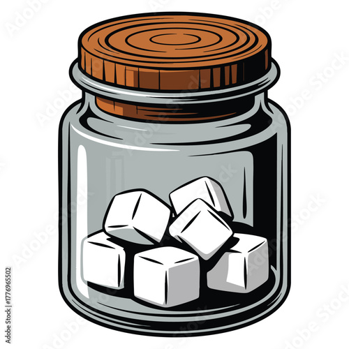 Sugar jar background vector illustration isolated perfect for dessert baking kitchen recipe or cooking ingredient themed creative design and artwork