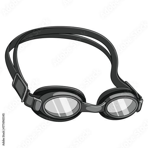 Swimming goggle with clear glasses vector illustration isolated design element ideal for water sports swimming pool and athletic gear visuals