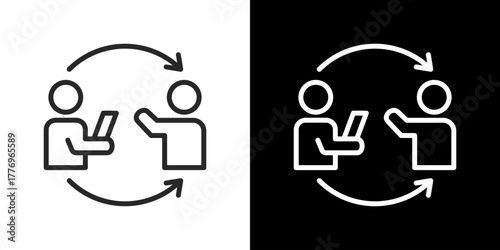 Coaching Icon Set. Clean Line Design With Light And Dark Versions For Versatile Use.