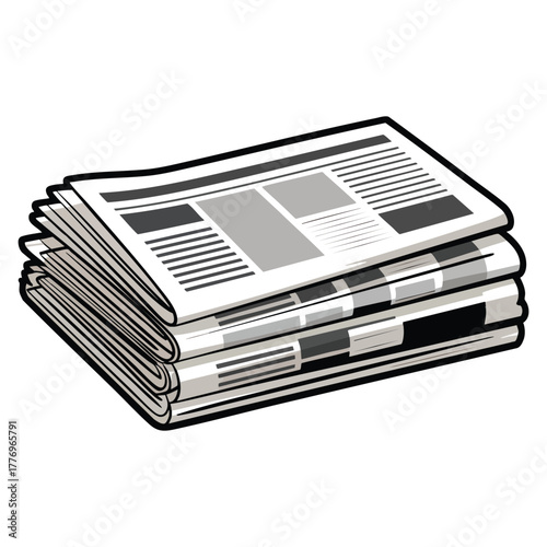 Two newspapers isolated on white background vector illustration perfect for print media news publication journalism and editorial themed designs