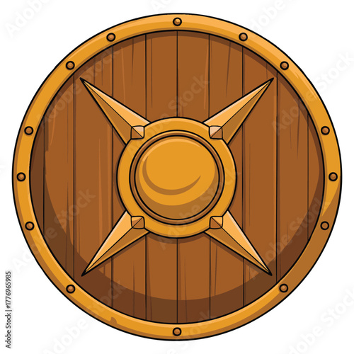 Vector illustration of a single shield isolated design icon symbolizing protection defense medieval guard or security concept artwork ideal for logo and creative design