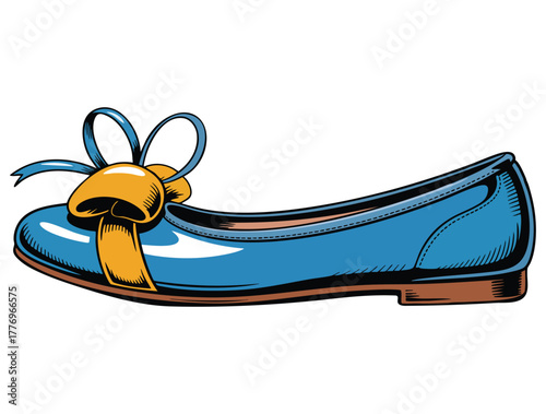 Vector illustration of classical ballerina flats shoe for women isolated on white background ideal for fashion style elegant casual footwear and accessory design