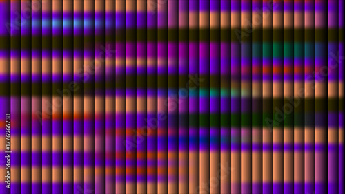 Striped neon grid abstract with purple and orange glowing pattern texture
