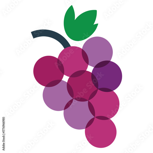 Vector illustration of grape logo template isolated design suitable for fruit beverage food apps packaging or creative branding artwork projects