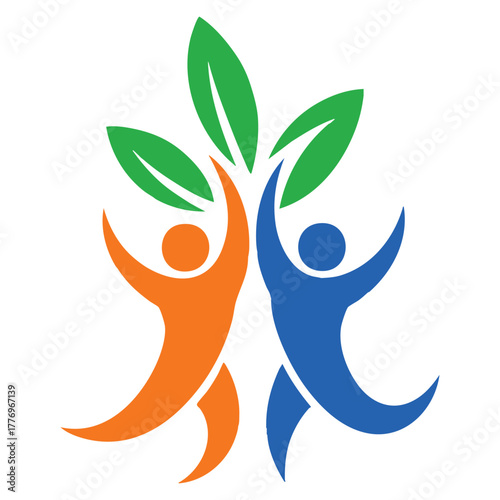 Vector illustration of healthy life logo template icon design ideal for wellness lifestyle health fitness or nutrition branding and creative projects