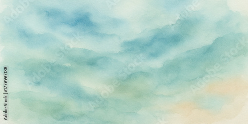 Beautiful blue summer sky with white fluffy clouds on a clear day