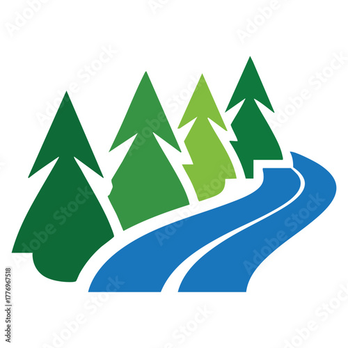 Vector illustration of pine symbol isolated design element ideal for nature forest holiday seasonal decoration or environmental themed creative artwork