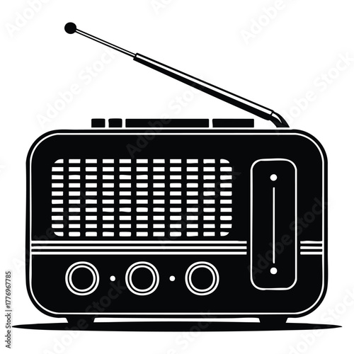 Vector illustration of radio icon electronic device isolated design ideal for communication broadcast sound or technology themed creative artwork design