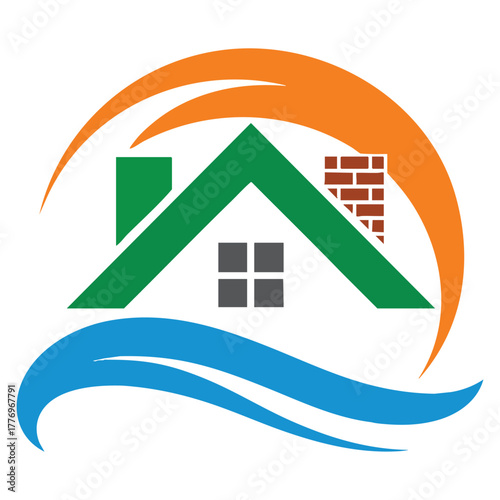 Vector illustration of real estate property and construction logo ideal for corporate identity business branding and creative company marketing designs