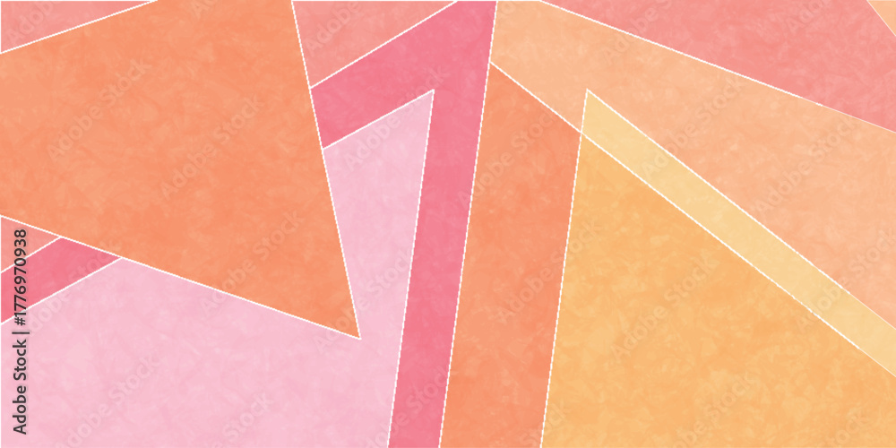 Fototapeta premium オレンジ 和柄 幾何学 模様 背景