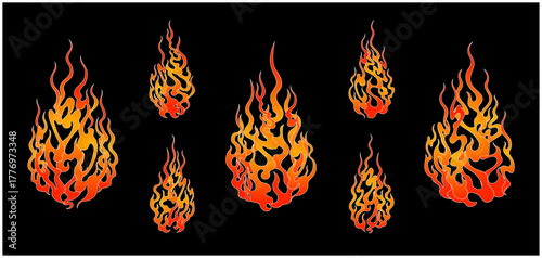 和風の炎 鬼火 ベクター