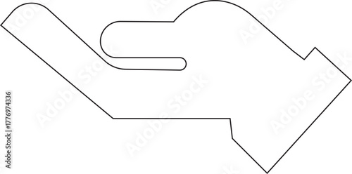 Insurance Hand Protection Concept Icon symbolism of trust, care, and financial safety. This premium black minimal vector shows a stylized human hand gently holding a shield, support, and reliability.