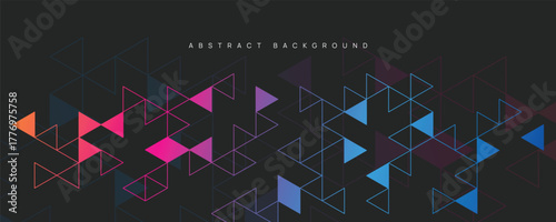 Graphic design element and abstract geometric background with triangle shape pattern.	