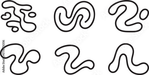 Abstract Organic Blob and Liquid Shape Outline Vector Set