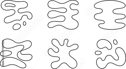 Abstract Organic Blob and Liquid Shape Outline Vector Set