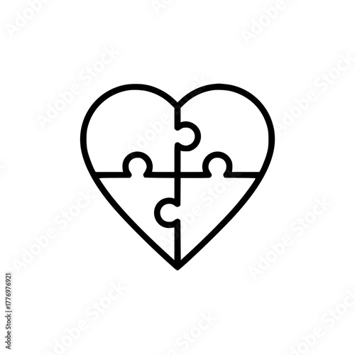 Heart Puzzle Symbol of Love Connection and Completeness.