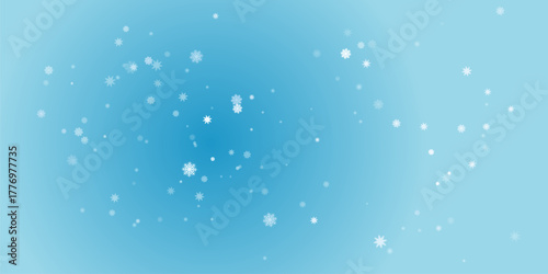 Magical heavy snow flakes backdrop. Snowstorm speck ice particles. Snowfall sky white teal blue wallpaper. Rime snowflakes vector. Snow hurricane landscape.