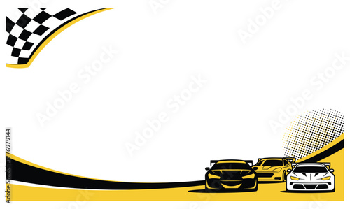 Modern racing abstract background with car speed effects, bold shapes, and dynamic composition, perfect for motorsport design, advertising, and high-energy sports visuals.