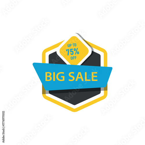 Super sale 75% discount vector banner template design sale tag banner poster flyer