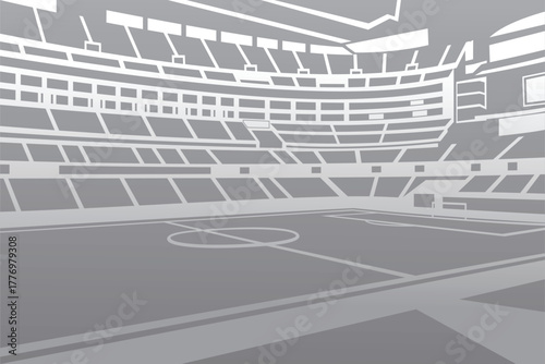 Soccer Football Stadium Arena Field Outline Shape Silhouette Vector for Background