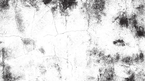 Distressed Black and White Grunge Wall Texture with Cracks and Scratches