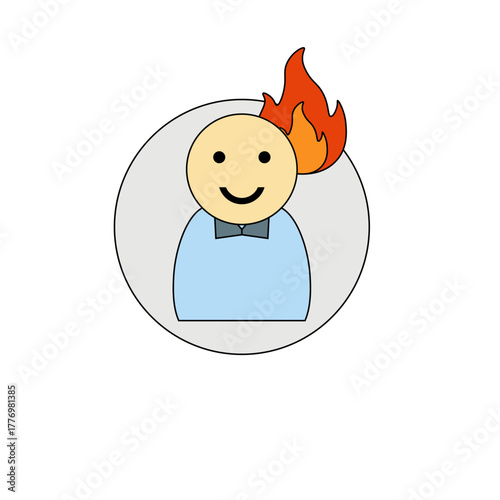 Burn Out Icon Vector Burning Out at the Office