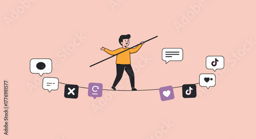 Balancing Act - Navigating Social Media Platforms with Precision and Focus.