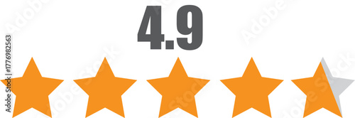 Star Rating symbol. Five Stars Rating Symbol - Customer Review and Quality Feedback Icon Vector.