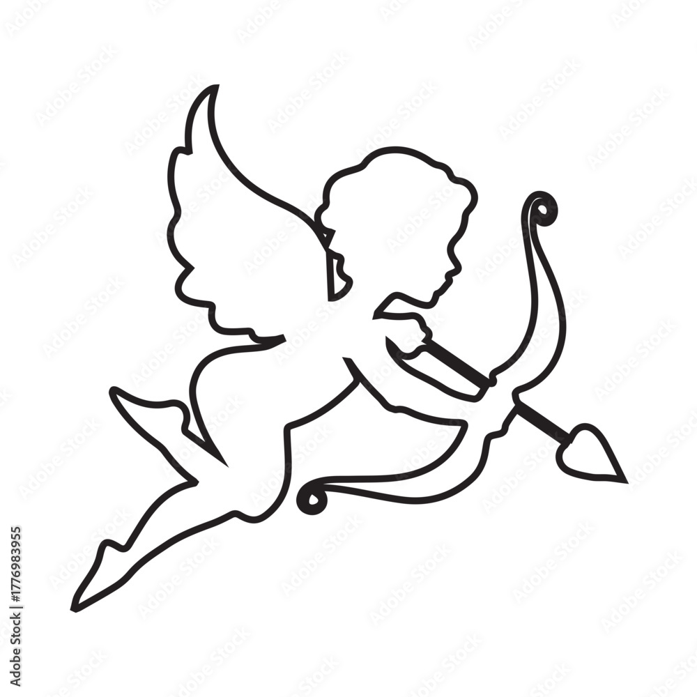 Fototapeta premium Cupid with Bow and Arrow