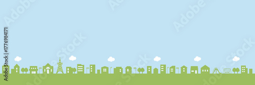 Townscape – Simple silhouette vector illustration