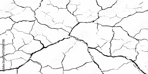 digital wall grunge and dust pattern surface Cracked white wall texture design element white background.
