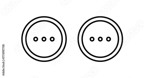 Two simple circular icons with three dots inside each circle