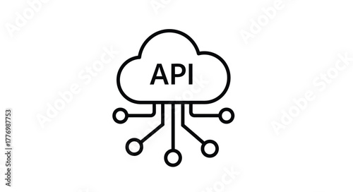 Simple line drawing of a cloud with the letters api inside it