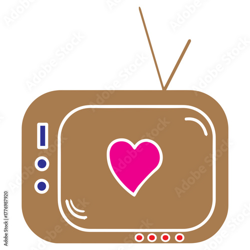 Retro TV with Heart Screen