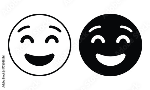 Two happy smiling faces one white one black