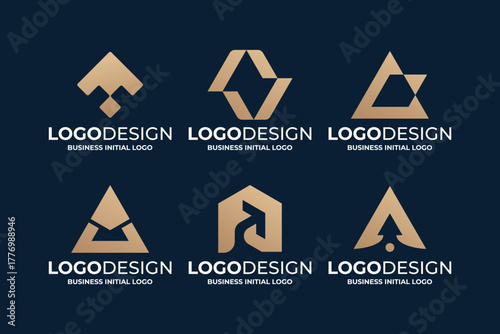 Set of initial letter A logo design. Letter A arrow logo