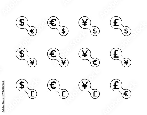 Set Currency Exchange Talk Business icon pack symbols Money Logo